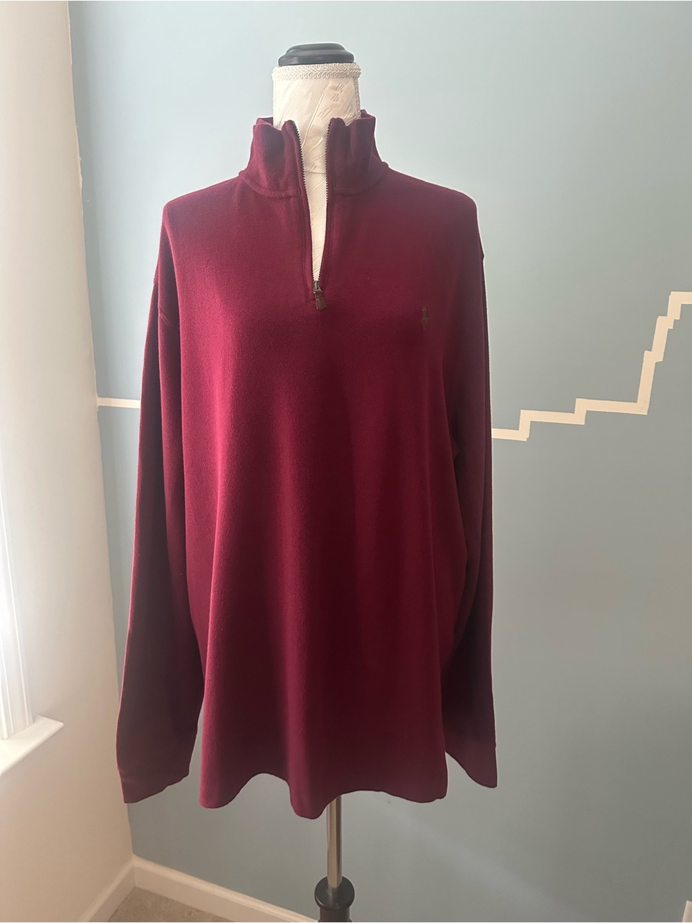 Polo by Ralph Lauren Men’s Maroon Half-Zip Sweater
